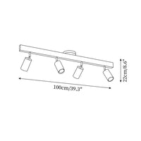 Drewniana Lampa Sufitowa na Szynie | Nowoczesny Reflektor LED do Salonu i Korytarza