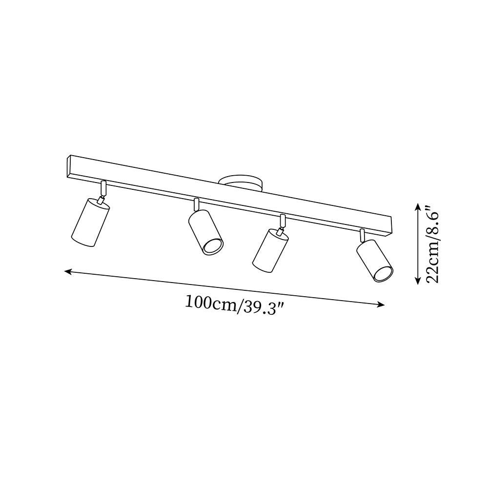 Drewniana Lampa Sufitowa na Szynie | Nowoczesny Reflektor LED do Salonu i Korytarza