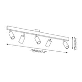 Drewniana Lampa Sufitowa na Szynie | Nowoczesny Reflektor LED do Salonu i Korytarza