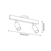 Drewniana Lampa Sufitowa na Szynie | Nowoczesny Reflektor LED do Salonu i Korytarza