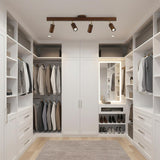 Drewniana Lampa Sufitowa na Szynie | Nowoczesny Reflektor LED do Salonu i Korytarza