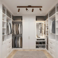 Drewniana Lampa Sufitowa na Szynie | Nowoczesny Reflektor LED do Salonu i Korytarza