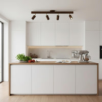 Drewniana Lampa Sufitowa na Szynie | Nowoczesny Reflektor LED do Salonu i Korytarza