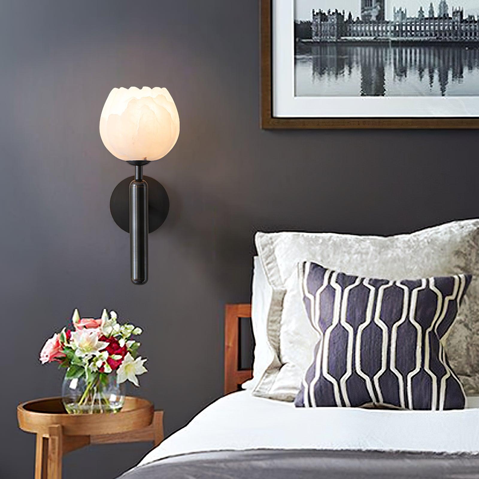 Kinkiet Ścienny w Kwiatowym Stylu | Nowoczesna Lampa Ścienna do Sypialni i Salonu