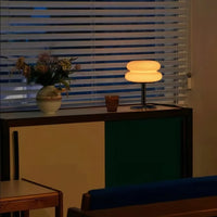 Lampa Stołowa Bauhaus ze Szklanym Kloszem | Minimalistyczna Lampka Nocna