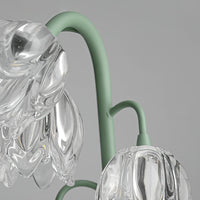 Szklana Lampa Stołowa w Kwiatowym Stylu | Dekoracyjna Lampka do Sypialni i Salonu