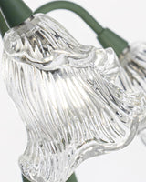 Szklana Lampa Stołowa w Kwiatowym Stylu | Dekoracyjna Lampka do Sypialni i Salonu