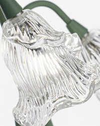 Szklana Lampa Stołowa w Kwiatowym Stylu | Dekoracyjna Lampka do Sypialni i Salonu