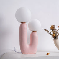 Designerska Lampa Stołowa z Podwójną Kulą | Nowoczesna Lampka Stojąca LED do Salonu