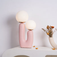 Designerska Lampa Stołowa z Podwójną Kulą | Nowoczesna Lampka Stojąca LED do Salonu