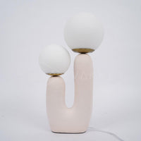 Designerska Lampa Stołowa z Podwójną Kulą | Nowoczesna Lampka Stojąca LED do Salonu