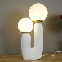 Designerska Lampa Stołowa z Podwójną Kulą | Nowoczesna Lampka Stojąca LED do Salonu