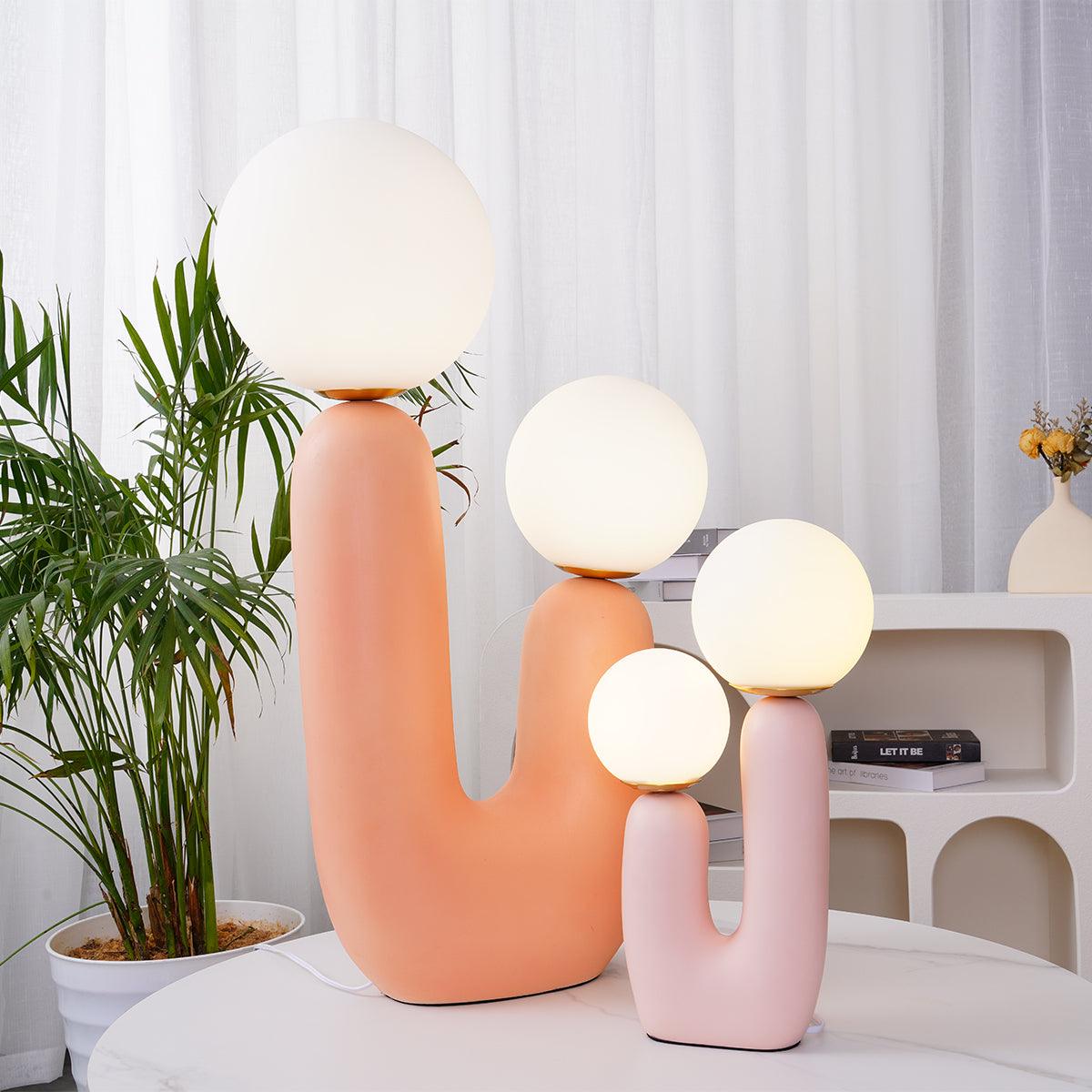 Designerska Lampa Stołowa z Podwójną Kulą | Nowoczesna Lampka Stojąca LED do Salonu