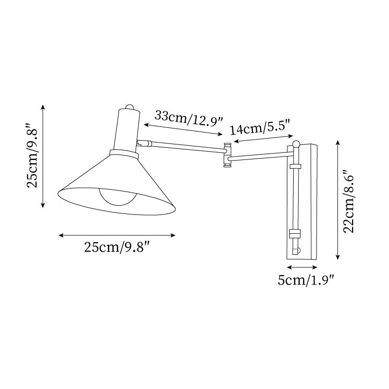 Regulowany Metalowy Kinkiet | Nowoczesna Lampa Ścienna do Sypialni i Salonu