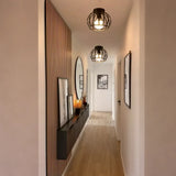 Czarna Lampa Sufitowa w Stylu Industrialnym | Nowoczesny Plafon do Korytarza i Sypialni