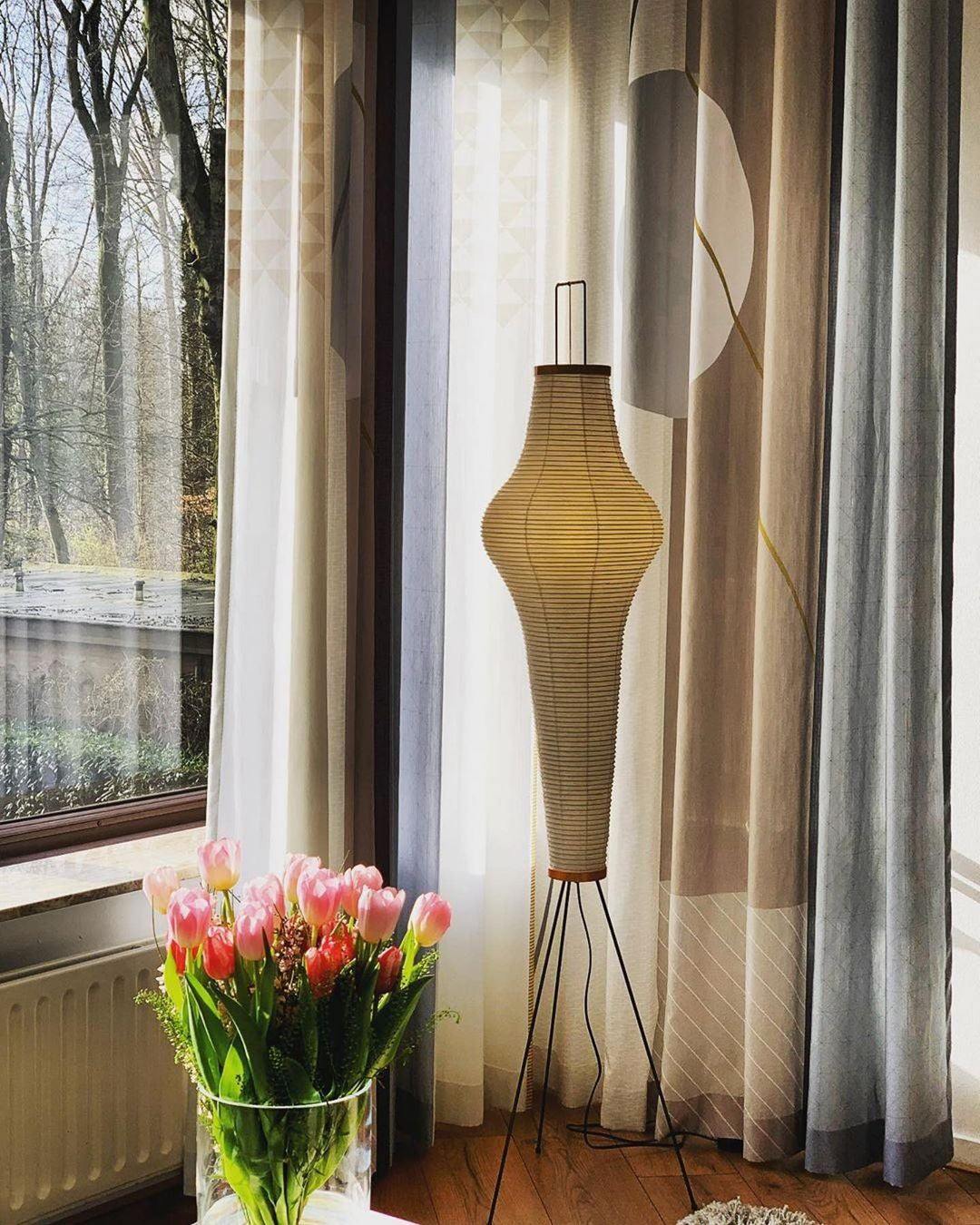 Lampa podłogowa w stylu japońskim | Nowoczesna lampa stojąca z papierowym abażurem