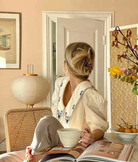 Lampa podłogowa w stylu japońskim | Nowoczesna lampa stojąca z papierowym abażurem