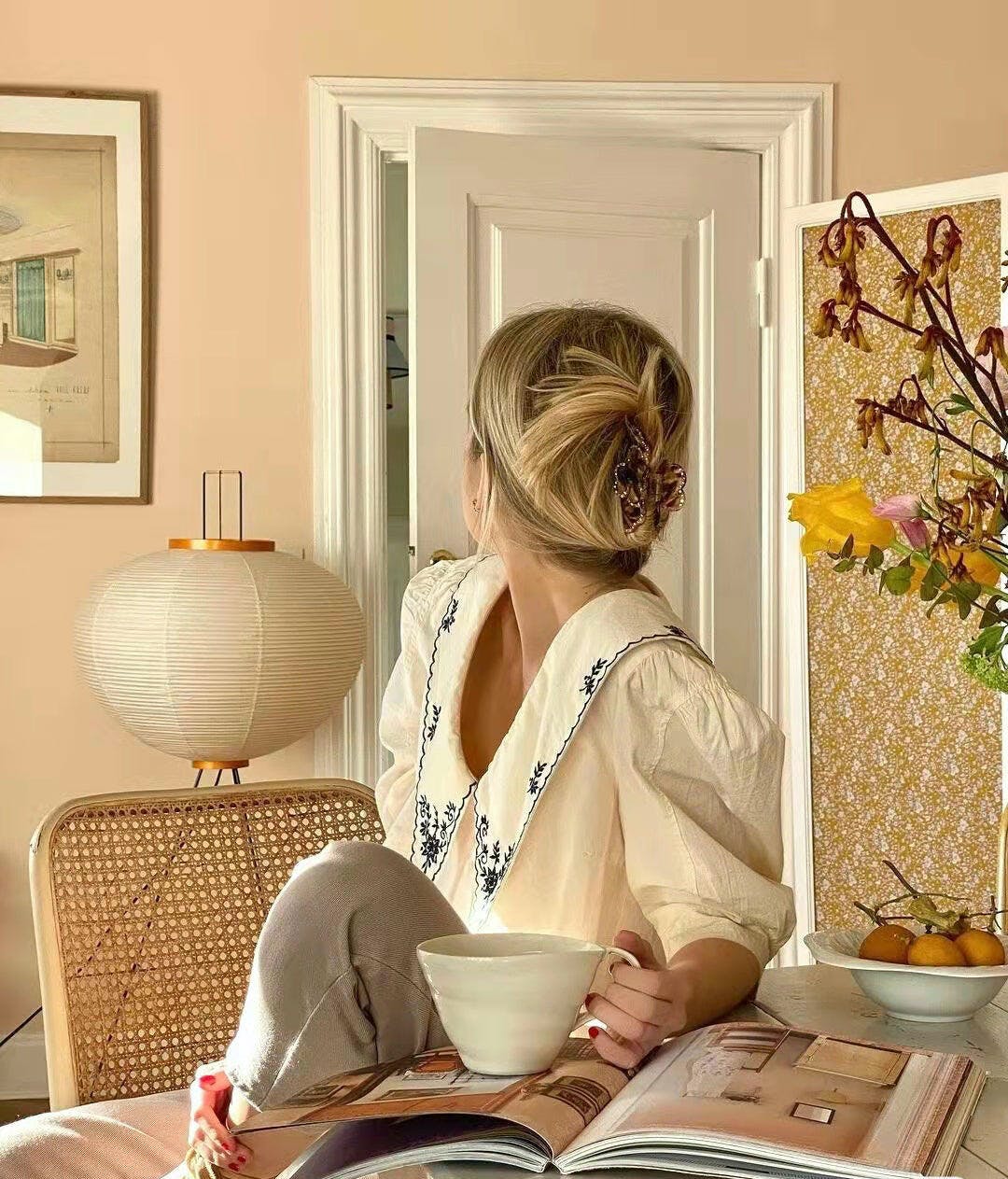 Lampa podłogowa w stylu japońskim | Nowoczesna lampa stojąca z papierowym abażurem