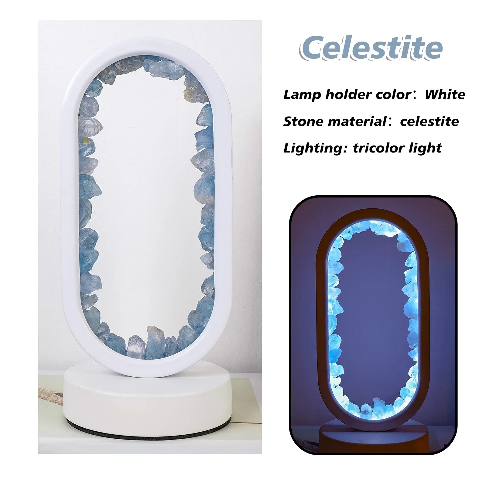 Lampa Biurkowa z Ametystem | Naturalne Oświetlenie Relaksacyjne do Sypialni lub Salonu