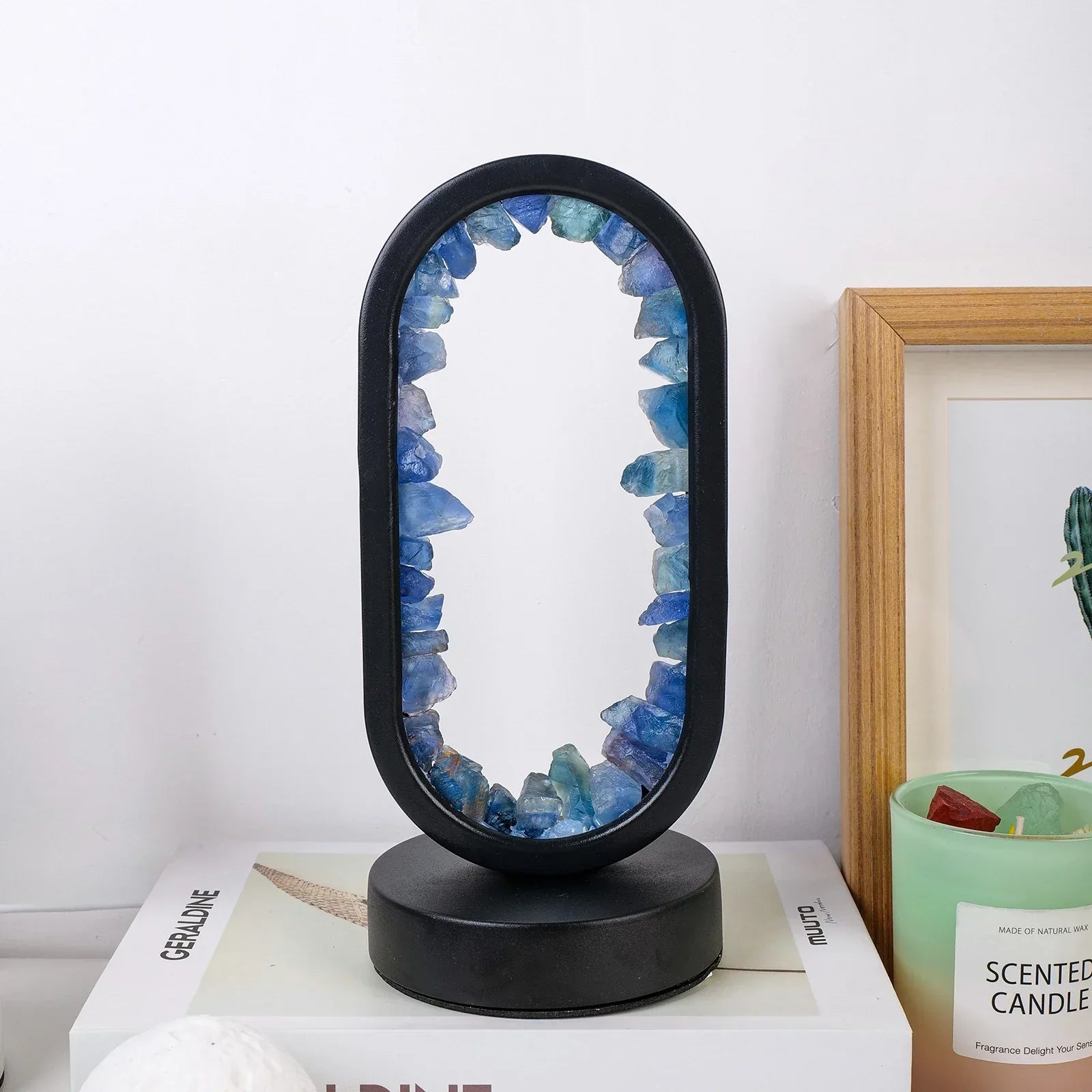 Lampa Biurkowa z Ametystem | Naturalne Oświetlenie Relaksacyjne do Sypialni lub Salonu