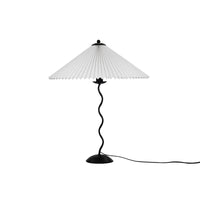 Lampa Stołowa w Stylu Nordyckim z Plisowanym Kloszem | Designerska Lampka Stojąca do Salonu
