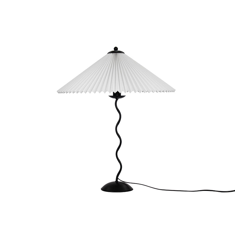 Lampa Stołowa w Stylu Nordyckim z Plisowanym Kloszem | Designerska Lampka Stojąca do Salonu