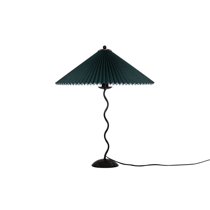 Lampa Stołowa w Stylu Nordyckim z Plisowanym Kloszem | Designerska Lampka Stojąca do Salonu