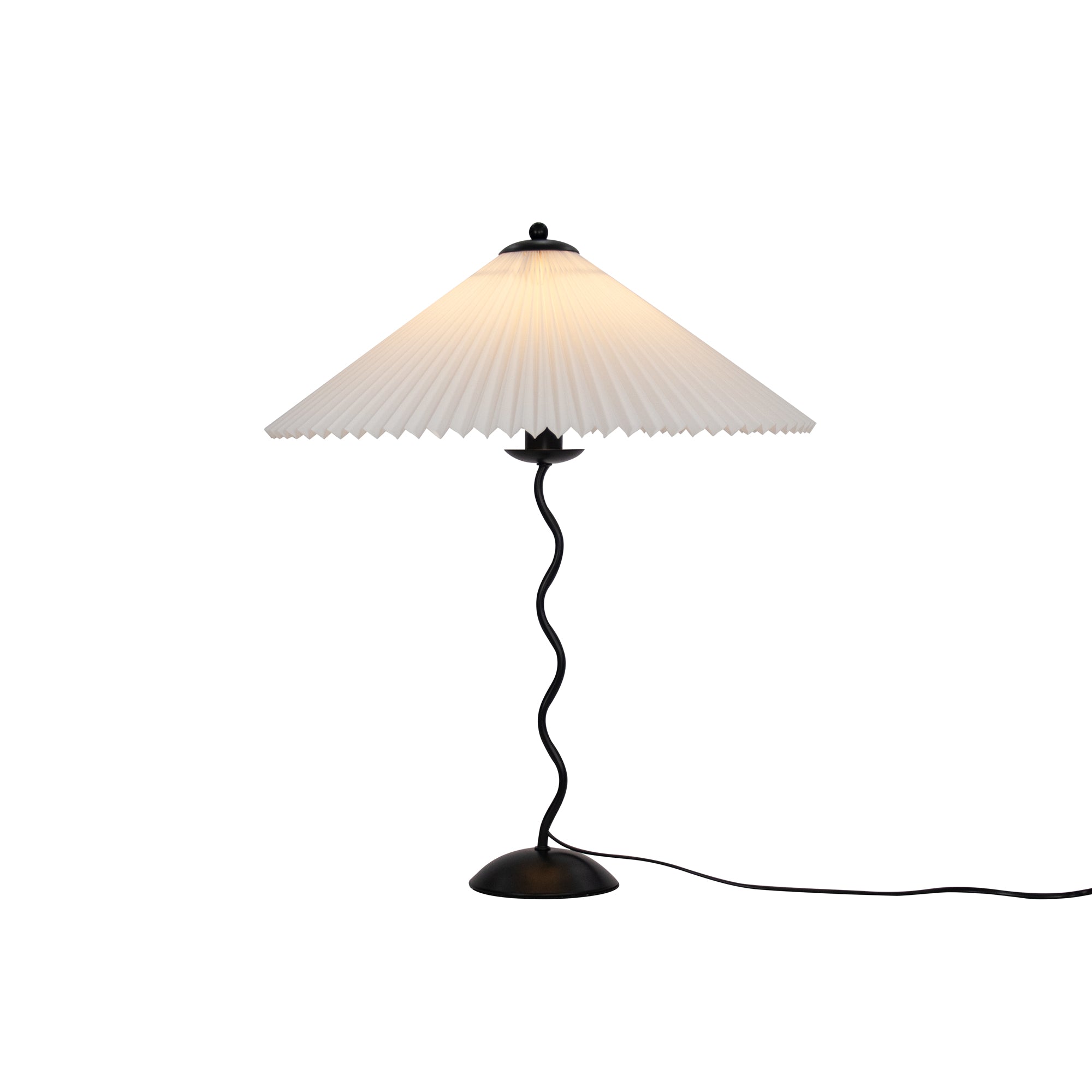 Lampa Stołowa w Stylu Nordyckim z Plisowanym Kloszem | Designerska Lampka Stojąca do Salonu