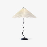 Lampa Stołowa w Stylu Nordyckim z Plisowanym Kloszem | Designerska Lampka Stojąca do Salonu