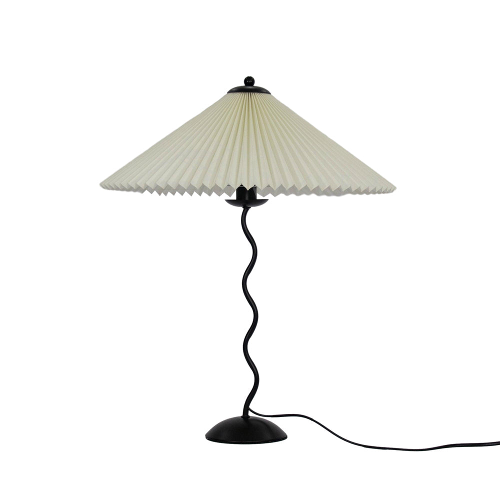 Lampa Stołowa w Stylu Nordyckim z Plisowanym Kloszem | Designerska Lampka Stojąca do Salonu