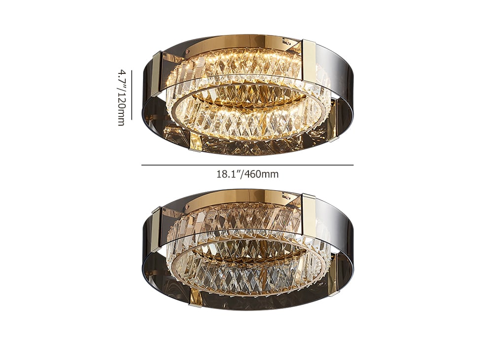 Nowoczesny Kryształowy Żyrandol LED z Pilotem | Elegancka Lampa Sufitowa