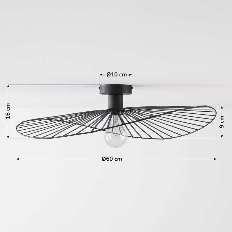 Lampa Sufitowa Czarna Metalowa | Industrialny Plafon Nowoczesny