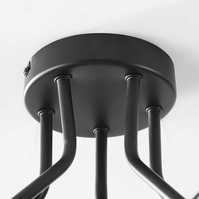 Lampa Sufitowa z 5 Kloszami Szklanymi | Designerski Plafon LED do Salonu