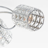 Lampa Sufitowa 3-Punktowa Chromowana | Nowoczesna Lampa z Kloszami Kryształowymi