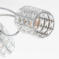 Lampa Sufitowa 3-Punktowa Chromowana | Nowoczesna Lampa z Kloszami Kryształowymi
