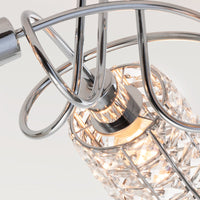 Lampa Sufitowa 3-Punktowa Chromowana | Nowoczesna Lampa z Kloszami Kryształowymi