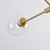 Lampa Wisząca Złota 7-Punktowa | Nowoczesna Lampa Sufitowa z Kloszami Szklanymi