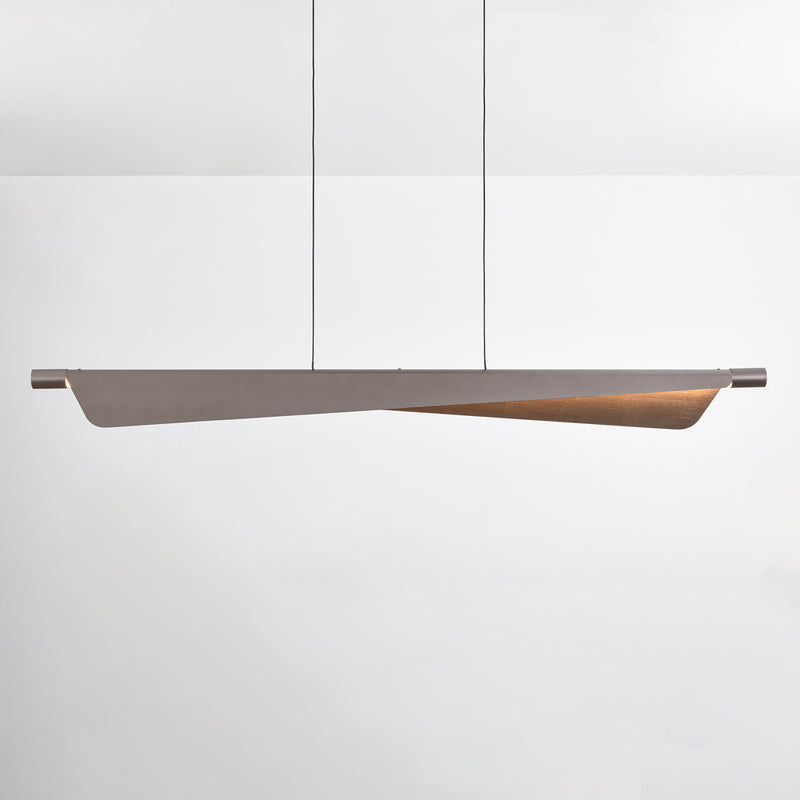 Lampa Wisząca Szara Szczotkowana | Nowoczesna Lampa LED 3-Stopniowo Ściemniana