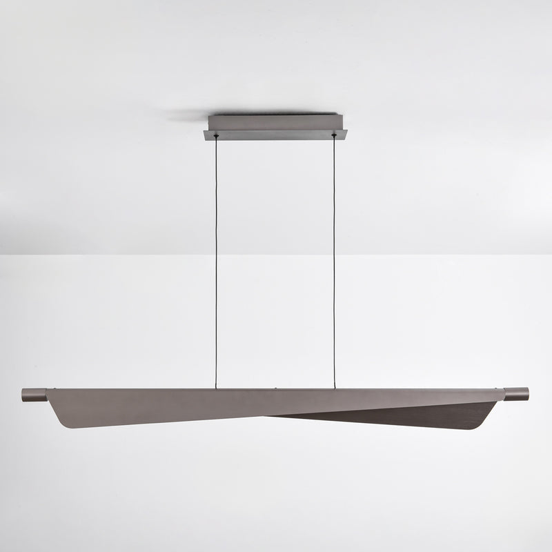 Lampa Wisząca Szara Szczotkowana | Nowoczesna Lampa LED 3-Stopniowo Ściemniana