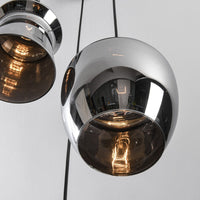 Lampa Wisząca 3-Punktowa Czarna | Nowoczesna Lampa Sufitowa z Kloszami Dymionymi