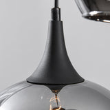 Lampa Wisząca 3-Punktowa Czarna | Nowoczesna Lampa Sufitowa z Kloszami Dymionymi