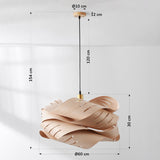 Lampa Wisząca Drewniana Designerska | Nowoczesna Lampa Sufitowa do Jadalni