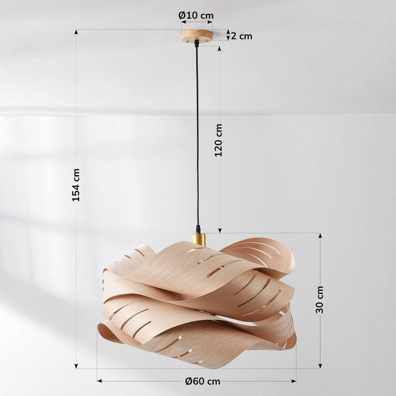 Lampa Wisząca Drewniana Designerska | Nowoczesna Lampa Sufitowa do Salonu i Jadalni