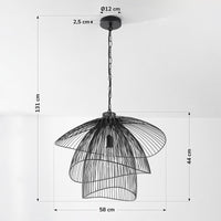 Lampa Wisząca Designerska Czarna | Nowoczesna Lampa Sufitowa z Metalową Formą
