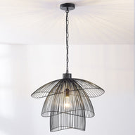 Lampa Wisząca Designerska Czarna | Nowoczesna Lampa Sufitowa z Metalową Formą