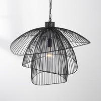 Lampa Wisząca Designerska Czarna | Nowoczesna Lampa Sufitowa z Metalową Formą