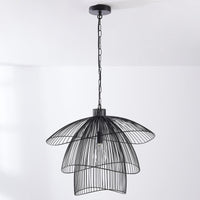 Lampa Wisząca Designerska Czarna | Nowoczesna Lampa Sufitowa z Metalową Formą