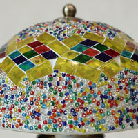 Lampa Stołowa w Stylu Tiffany | Kwiatowa Mozaikowa Lampa Witrażowa