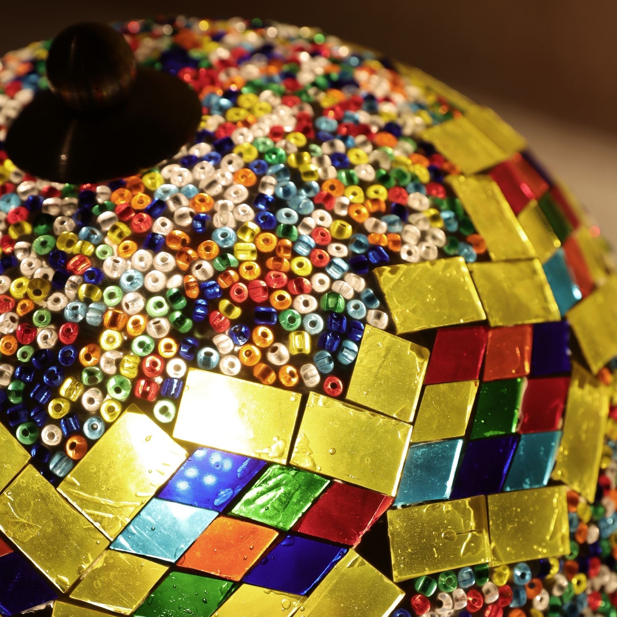 Lampa Stołowa w Stylu Tiffany | Kwiatowa Mozaikowa Lampa Witrażowa