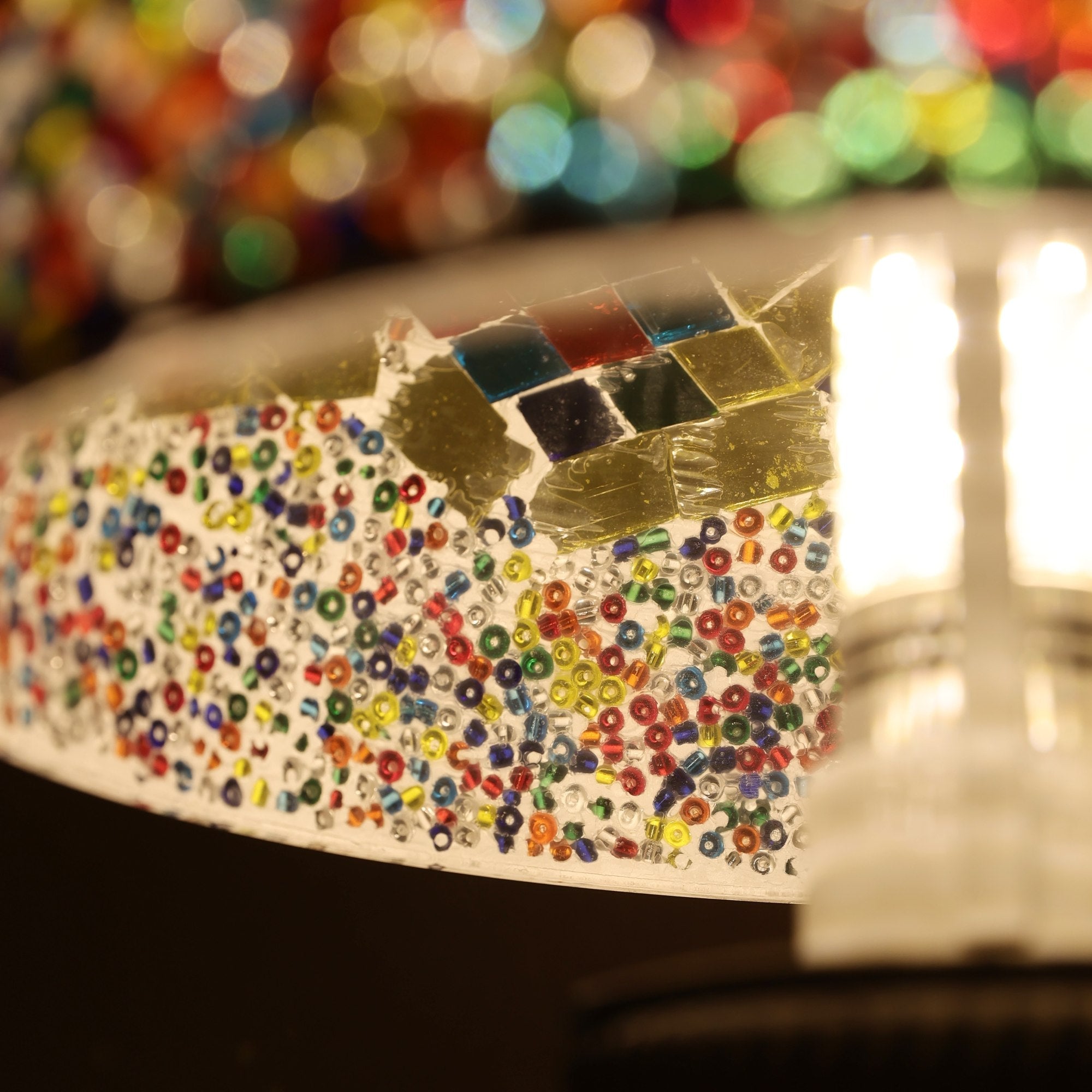 Lampa Stołowa w Stylu Tiffany | Kwiatowa Mozaikowa Lampa Witrażowa